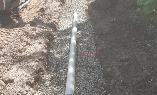 Mise en place de la tranchée drainante 